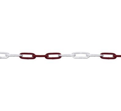 Absperrkette rot-weiß Parkplatzkette Kunststoffkette Stahlkette Ø 6 oder 8 mm