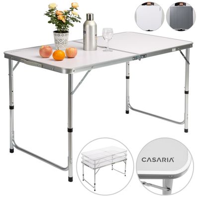 Casaria Alu Campingtisch Klapptisch klappbar mit Griff 120x60x70 cm Gartentisch