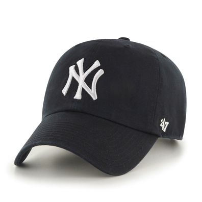 MLB New York NY Yankees Cap schwarz Basecap Baseballcap cleanup Logo weiß