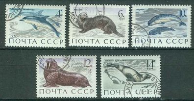 Sowjetunion Mi 3913 - 3917 gest Meeressäugetiere mot3596