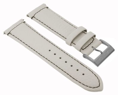 Nautica Herren > Uhrenarmband 24mm Kontrastnaht Leder weiß > A19567G