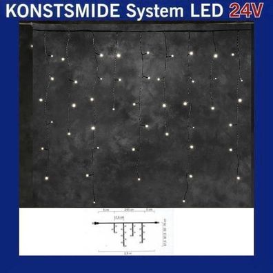 LED Eisregen-Lichterkette 2,5m 100er warmweiß Konstsmide 24V Hightech 4611-107