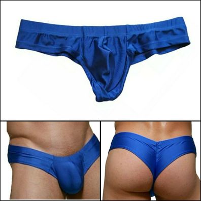 Herren Slip Reizwäsche Unterhose Tanga Männer Gay Blau Panty Unterwäsche M L XL
