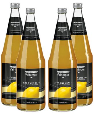 Niehoffs Vaihinger Zitronensaft 1L VDF - 4er Set inkl. Pfand Mehrweg