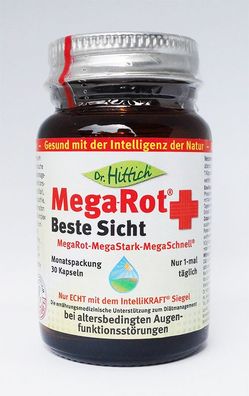 Dr. Hittich MegaRot Beste Sicht, 30 Kapseln, Astaxanthin, Zeaxanthin, Mega-Rot