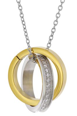 trendor Schmuck Halskette für Damen mit Ringen Edelstahl Bicolor 75885