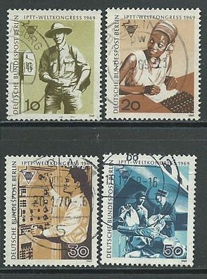 Berlin gestempelt Michel-Nummer 342-345