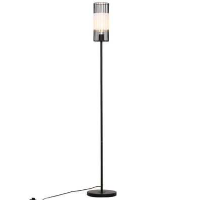HOMCOM® Stehlampe für Wohnzimmer, Standleuchte, Stehlampe, Metall, Schwarz
