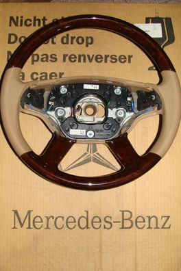 1 Mercedes Holzlenkrad w216 lenkrad CL S klasse w221 600 s500 2214603003 AMG NEU