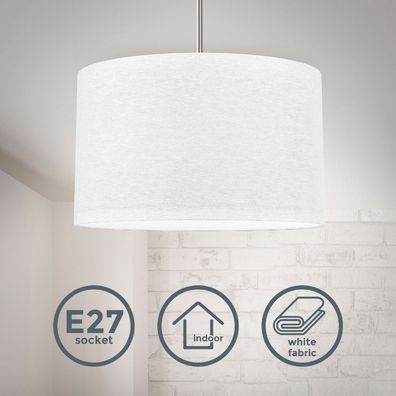 Pendelleuchte Stoff Textil Lampenschirm Deckenlampe Esstisch Wohnzimmer E27 weiß