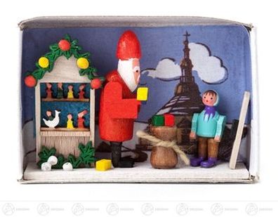 Miniatur Zündholzschachtel Hasenschule B= x H=ca 5,5 cmx4 cm NEU Erzgebirge