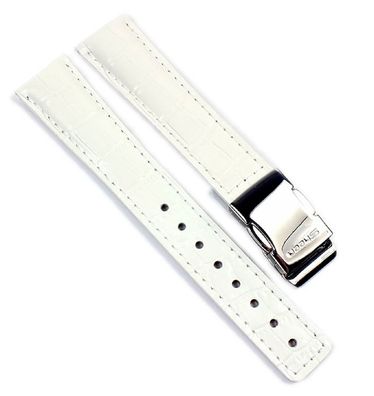 Casio Sheen Ersatzband Uhrenarmband Leder Band Weiss 18mm für SHN-3013L