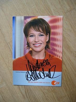 ZDF Fernsehmoderatorin Andrea Ballschuh - handsigniertes Autogramm!!!