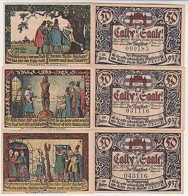 6 Banknoten Notgeld Stadt Calbe an der Saale 1917