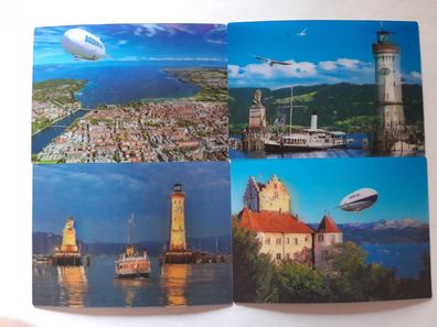 3 D Ansichtskarte Bodensee Zeppelin Schiff Postkarte Wackelkarte Hologrammkarte