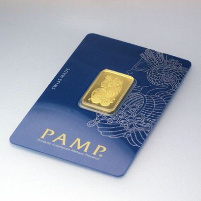 999 Gold Goldbarren Fortuna Pamp Suisse 10 Gramm im Blister mit Zertifikat