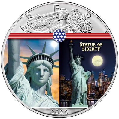 USA American Silber Eagle 2020 Freiheitsstatue Farbe 1 oz 999 Silber (3)