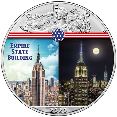 USA American Silber Eagle 2020 Empire State Building Farbe 1 oz 999 Silber (1)