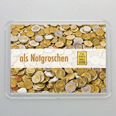 Valcambi 1 Gramm Gr. 999.9 Goldbarren Gold als Notgroschen Geschenk Weihnachten