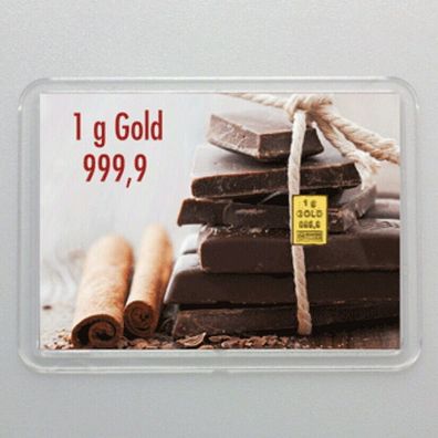 Valcambi 1 Gramm 999.9 Goldbarren Gold statt Schokolade Geschenk Weihnachten