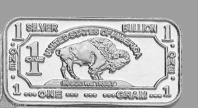 Silberbarren Wildlife Bison 10 x 1 Gramm 999 Silber Feinsilber American Buffalo