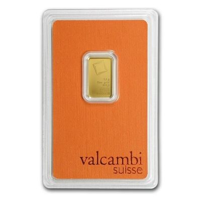 Valcambi Suisse 2,5 Gramm 999.9 Goldbarren in Blister geprägter Barren