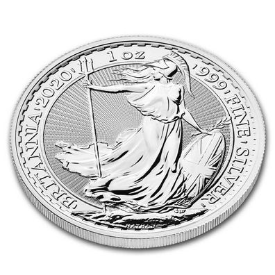 Royal Mint 1 oz 999 Silber Silbermünze Britannia 2020 999 Silbermünze 2 £