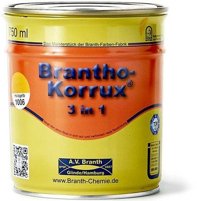 Brantho Korrux 3in1 in 5 Liter - Rostschutz Grundierung Kunststoff Metall