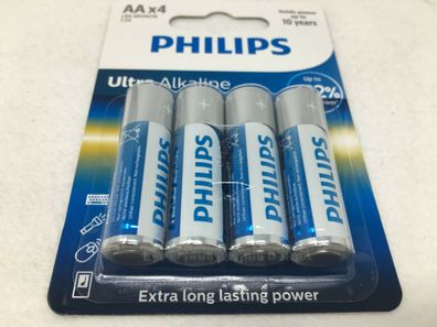 8 x Philips AA Batterien Ultra Alkaline Blister Mignon AA LR6 Batterie