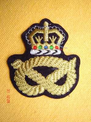 Patch Badge Aufnäher schwarz mit gold bestickt Wappen Heraldik Krone Z p