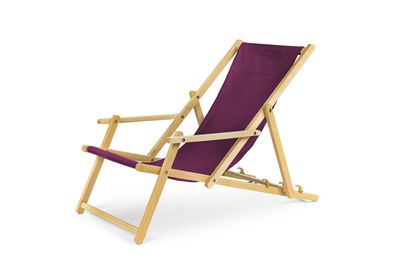 Holz Sonnenliege Strandliege Liegestuhl aus Holz Gartenliege N/5 mit Armauflagen