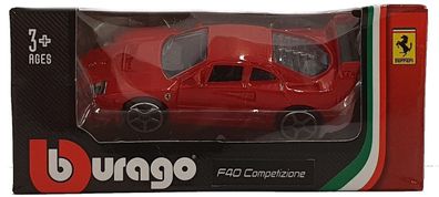 Bburago 18-56110 Ferrari Race & Play Modellauto F40 Competizione 1:64 Spielzeugauto
