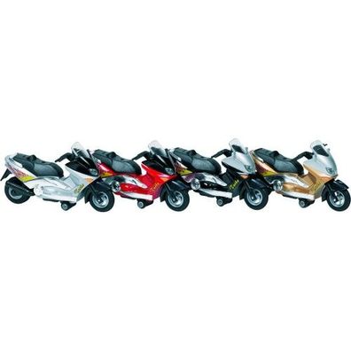 Motorroller mit Sirene + Licht, Spritzguss, L= 12,5 cm