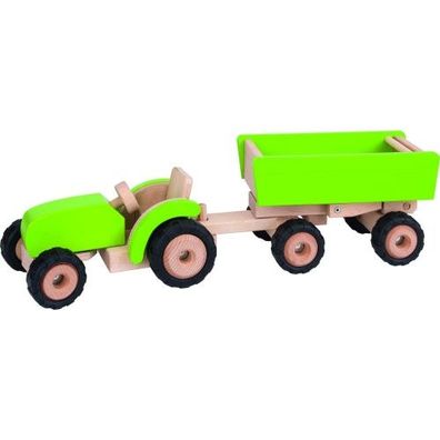 GOKI Traktor grün mit Anhänger
