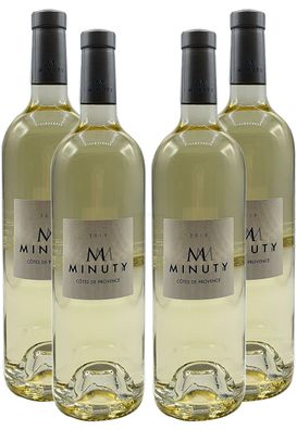 Weißwein Set - 4x M Minuty Côtes de Provence Blanc 750ml (13% Vol)- [Enthält Su