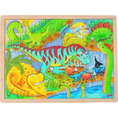 GOKI Einlegepuzzle Dinosaurier aus Holz