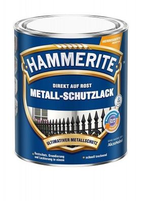 Akzo Nobel - Hammerite, Hammerschlag, Metallschutzlack, schwarz, 1Liter Dose