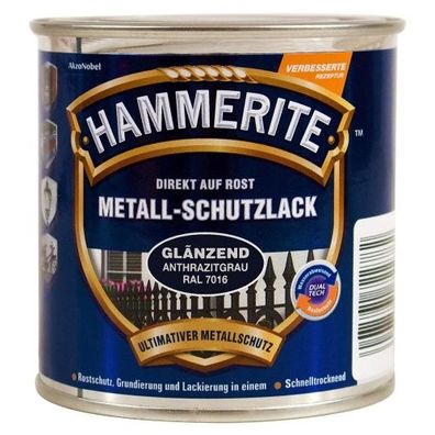 Akzo Nobel - Hammerite, Metall-Schutzlack, 750ml, glänzend. anthrazitgrau RAL 70