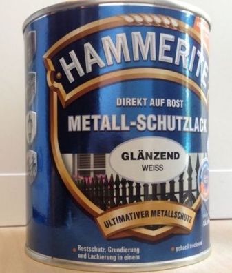Akzo Nobel - Hammerite, Metall-Schutzlack, 750ml, glänzend, weiss
