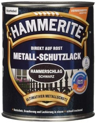 Akzo Nobel - Hammerite 750ml Hammerschlag, Effektlack, schwarz 750 ml