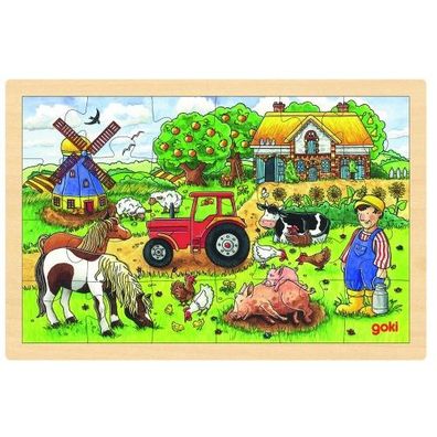 GOKI - Einlegepuzzle Müllers Farm - Holzpuzzle