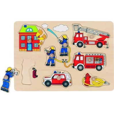 GOKI - Steckpuzzle Feuerwehr - Holzpuzzle