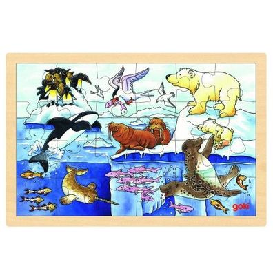 GOKI - Einlegepuzzle Polartiere - Holzpuzzle