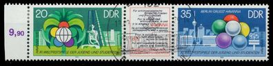 DDR Zusammendruck Nr WZd377 gestempelt 3ER STR X13EC4A