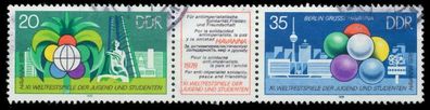 DDR Zusammendruck Nr WZd377 gestempelt 3ER STR X13EC5A
