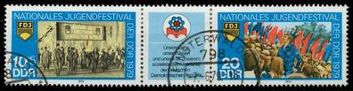 DDR Zusammendruck Nr WZd412 gestempelt 3ER STR X142676