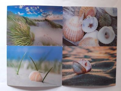 3 D Ansichtskarte Sand Muscheln Düne Postkarte Wackelkarte Hologrammkarte Muschel