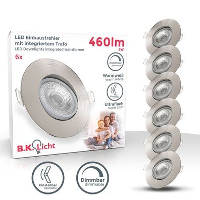 6x LED Einbauleuchte dimmbar Deckenlampe Einbauspots schwenkbar 5W Spot Strahler
