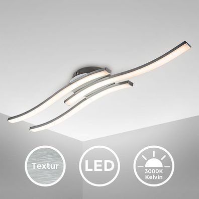 LED Design Deckenleuchte Wohnzimmer modern Deckenlampe Acrylweiß Aluoptik 6 Watt