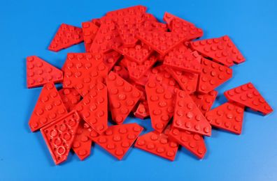 LEGO 4x4 Schräg Platte rot / 50 Stück